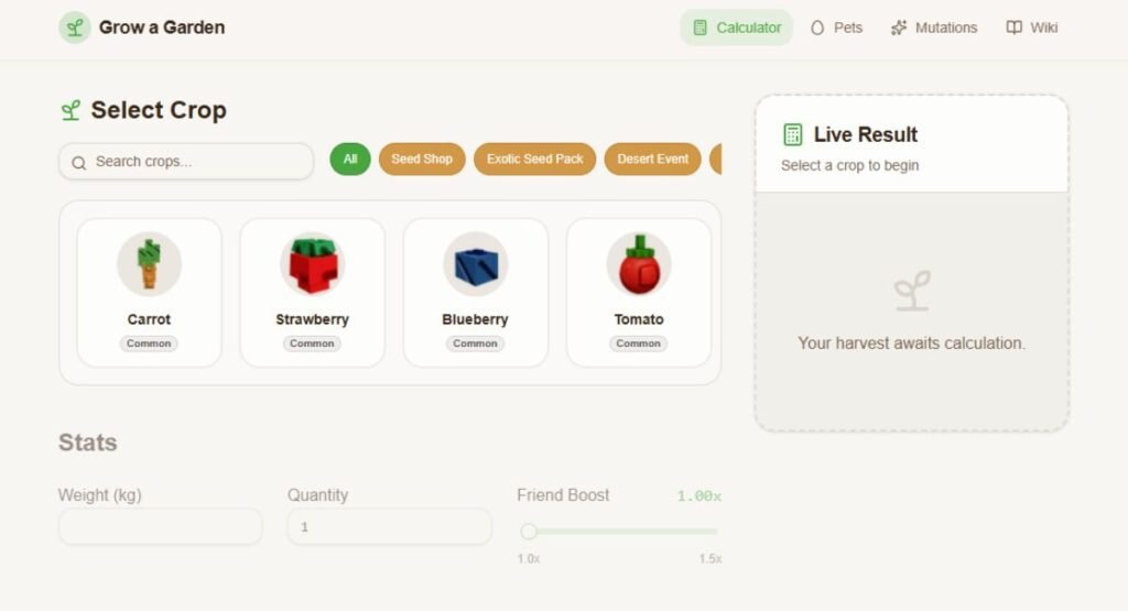 What Is the Grow a Garden Calculator?